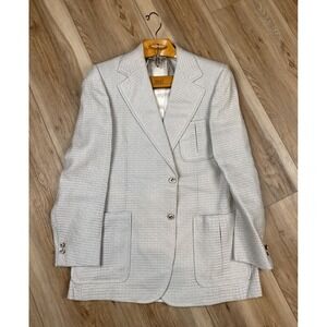Men's Vintage Delton‎ Beige Suit Jacket Sport Coat Size 40 Regular Mid Century